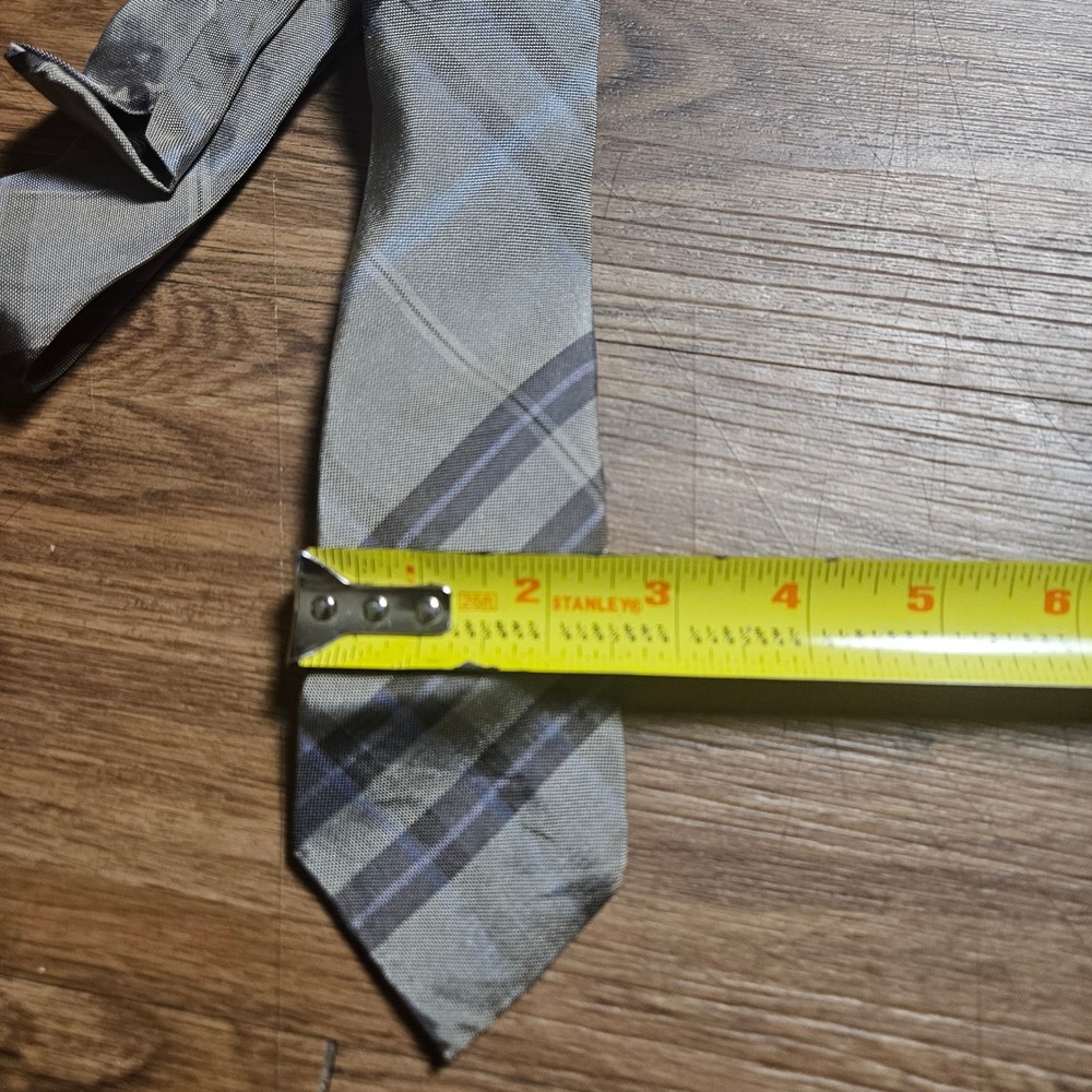 Burberry London Mens Silk Plaid Tie Necktie Made in England Classic Luxury - Picture 4 of 5